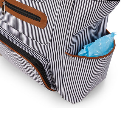 LITTLE STORY diaper bag set of 6 with hooks - Black