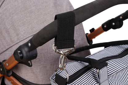 LITTLE STORY diaper bag set of 6 with hooks - Black