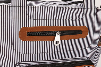 LITTLE STORY diaper bag set of 6 with hooks - Black