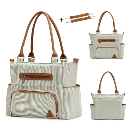 LITTLE STORY diaper bag set of 6 with hooks - Ivory