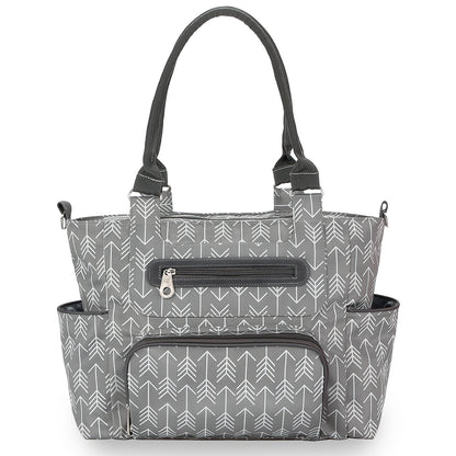 LITTLE STORY diaper bag set of 6 with hooks - Melange Grey