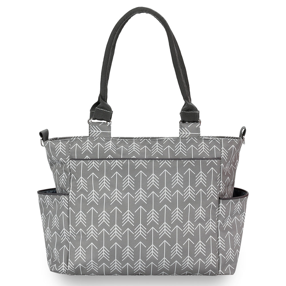 LITTLE STORY diaper bag set of 6 with hooks - Melange Grey