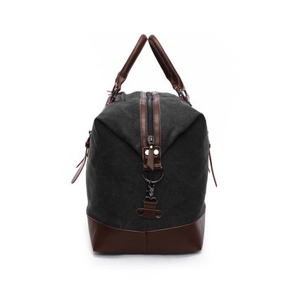 Weekender Leather Duffle Bag - Black