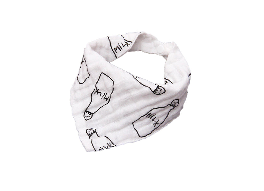 Muslin Bandana Bibs - Set of 3 - Black & White