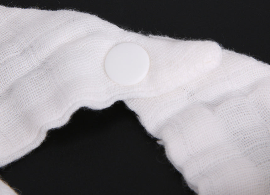 مريلة من قماش الموسلين - مجموعة من 3 قطع - أسود وأبيض