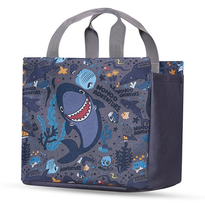 NOHOO Kids Tuition Bag/Hand Lunch Bag Shark - Grey