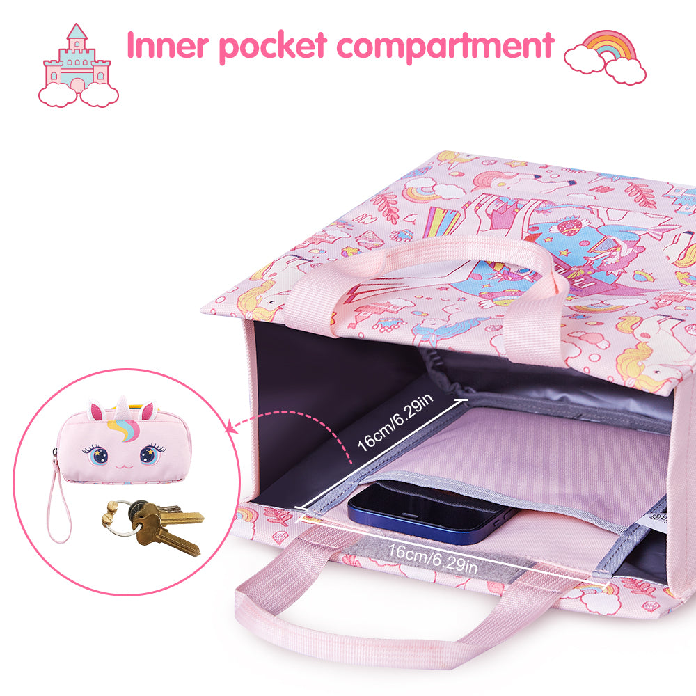 NOHOO Kids Tuition Bag/Hand Lunch Bag Unicorn - Pink