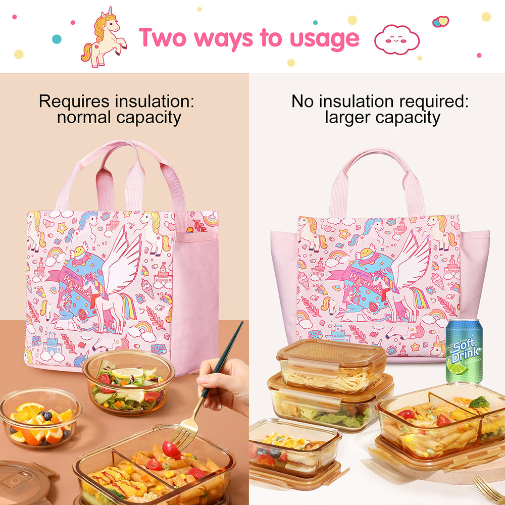 NOHOO Kids Tuition Bag/Hand Lunch Bag Unicorn - Pink