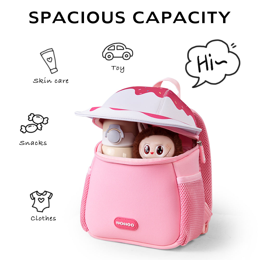 NOHOO 3D Cute Marshmallow Kids School Bag/Activity Bag 10 inch- Pink