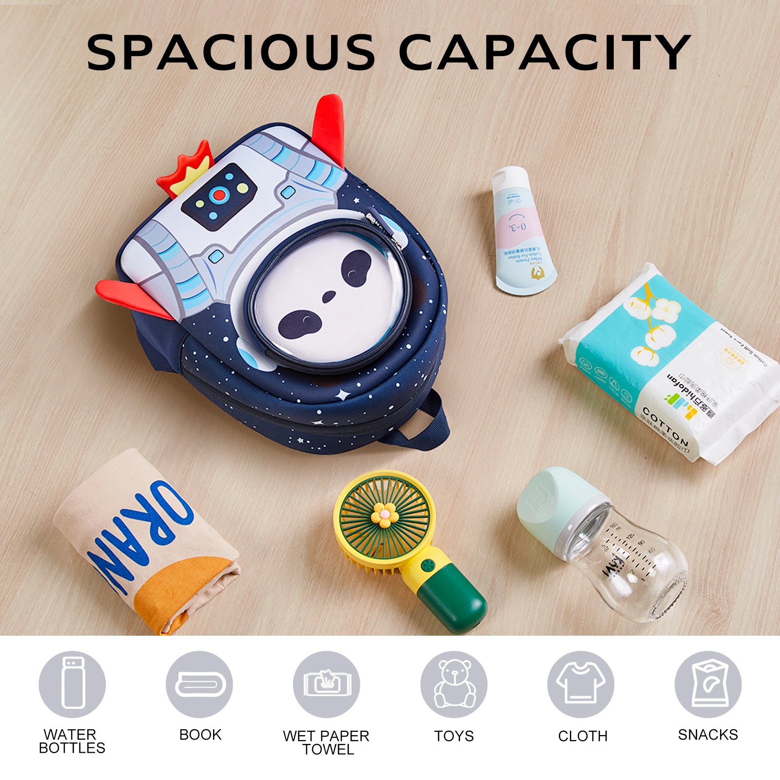 NOHOO 3D Astronaut Kids School Bag/Activity Bag 10 inch - Blue