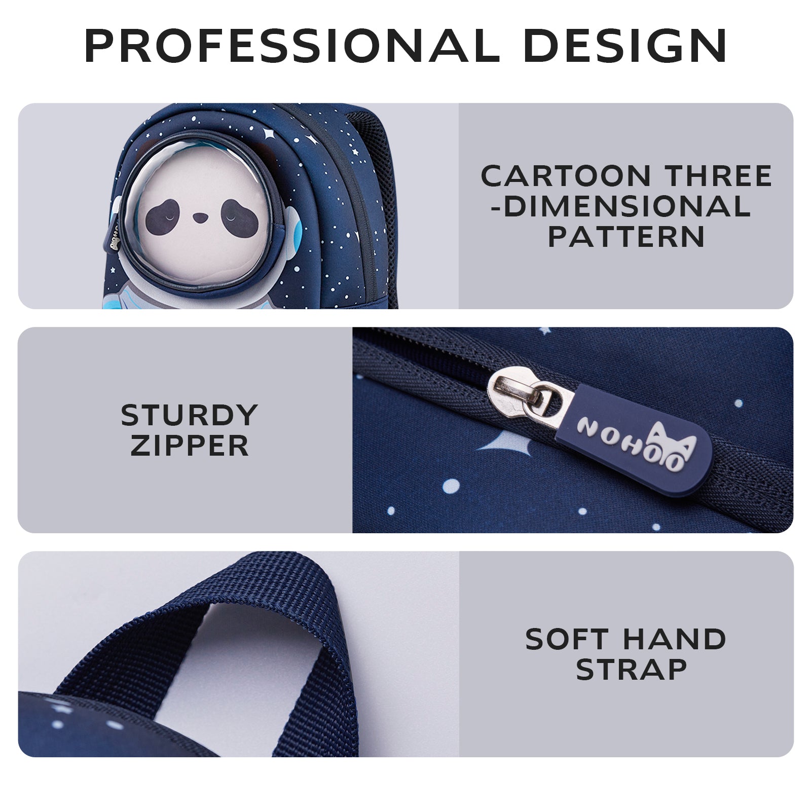 NOHOO 3D Astronaut Kids School Bag/Activity Bag 10 inch - Blue