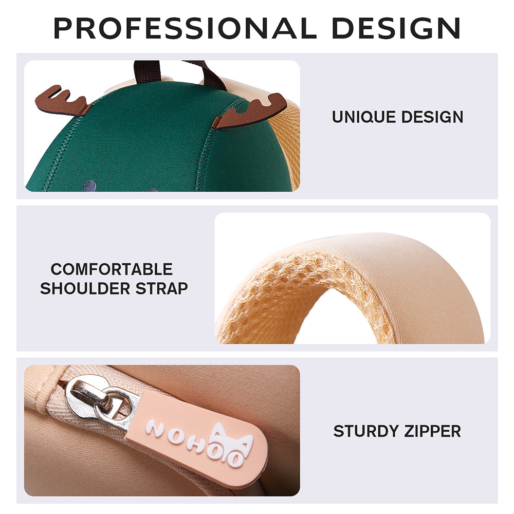 NOHOO 3D Cute Reindeer Kids School Bag/Activity Bag 10 inch- Green