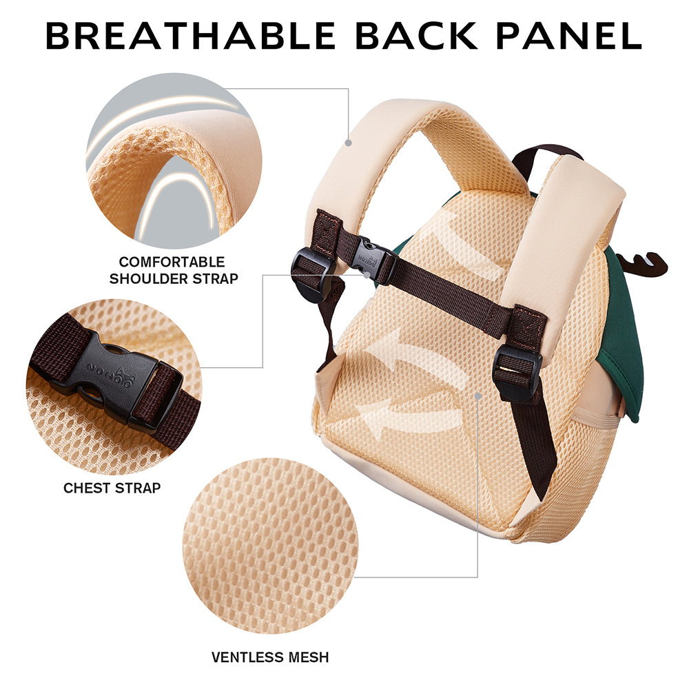 NOHOO 3D Cute Reindeer Kids School Bag/Activity Bag 10 inch- Green