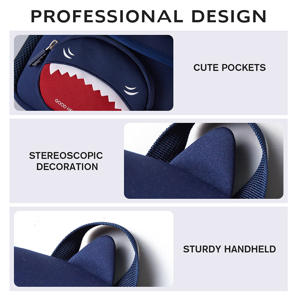 NOHOO 3D Cute Shark Kids School Bag/Activity Bag 10 inch - Dark Blue