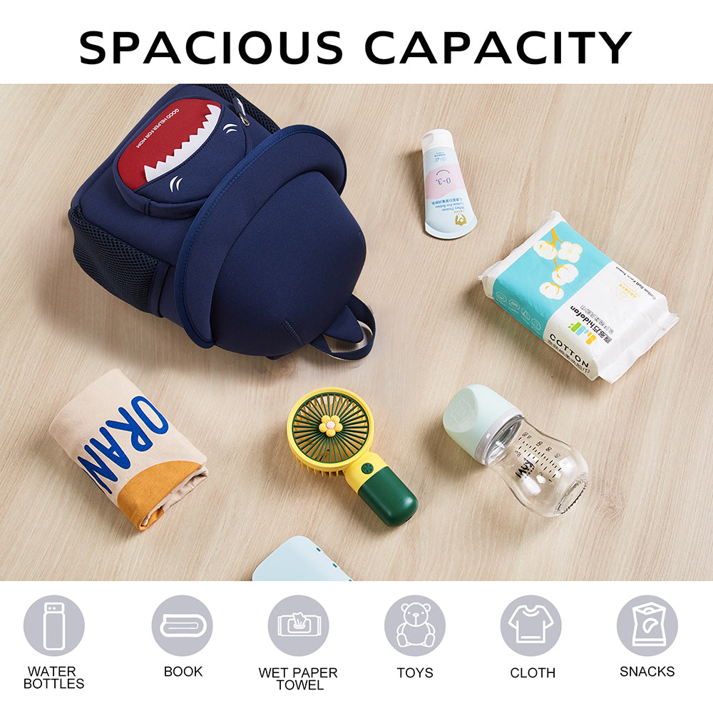 NOHOO 3D Cute Shark Kids School Bag/Activity Bag 10 inch - Dark Blue