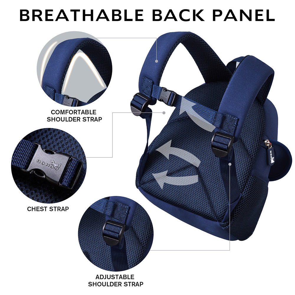 NOHOO 3D Cute Shark Kids School Bag/Activity Bag 10 inch - Dark Blue