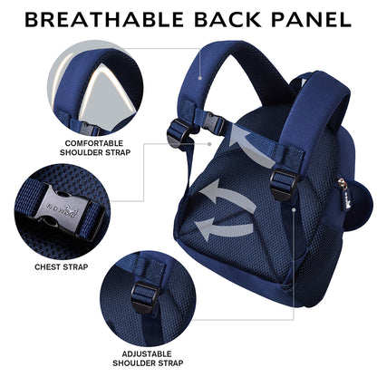 NOHOO 3D Cute Shark Kids School Bag/Activity Bag 10 inch - Dark Blue