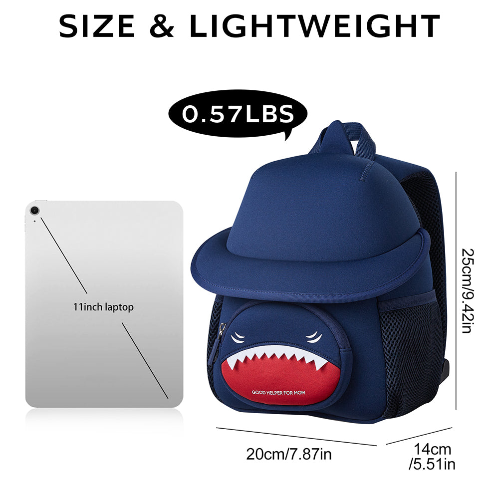 NOHOO 3D Cute Shark Kids School Bag/Activity Bag 10 inch - Dark Blue