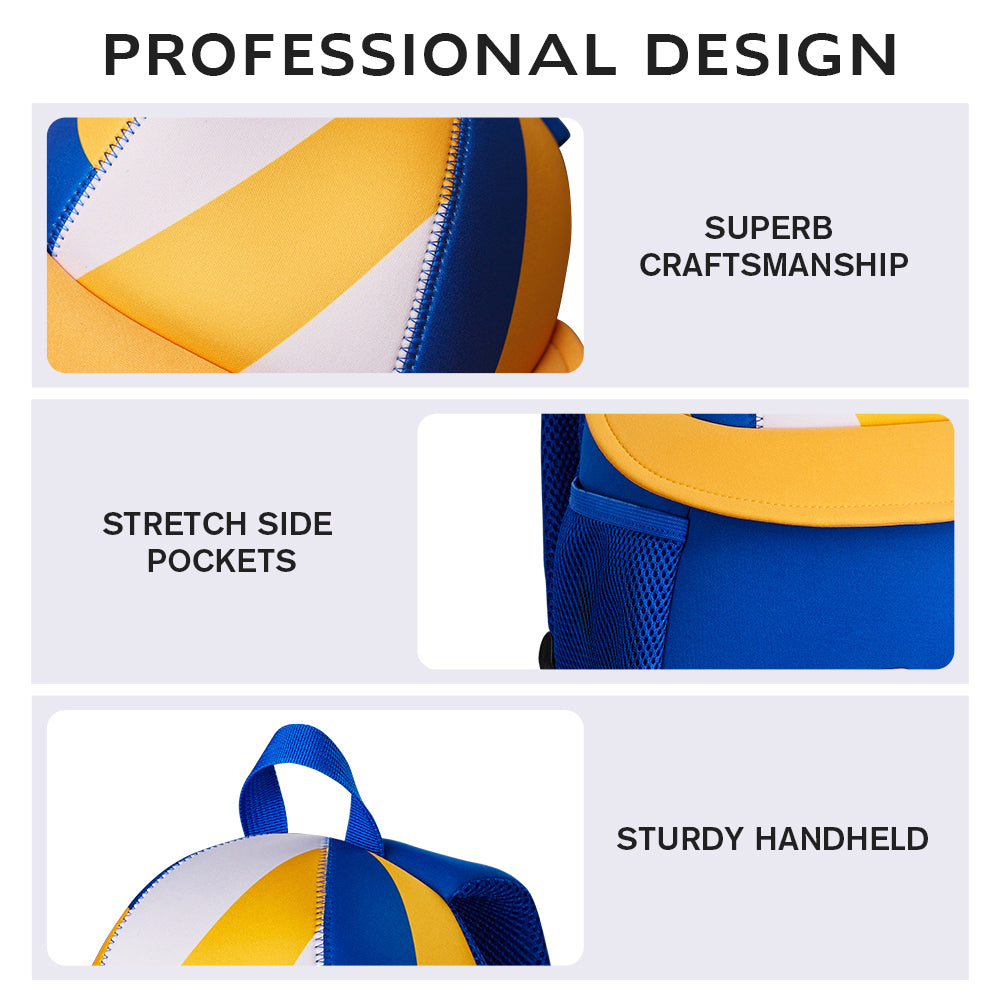 NOHOO 3D Cute Volleyball Kids School Bag/Activity Bag 10 inch - Blue