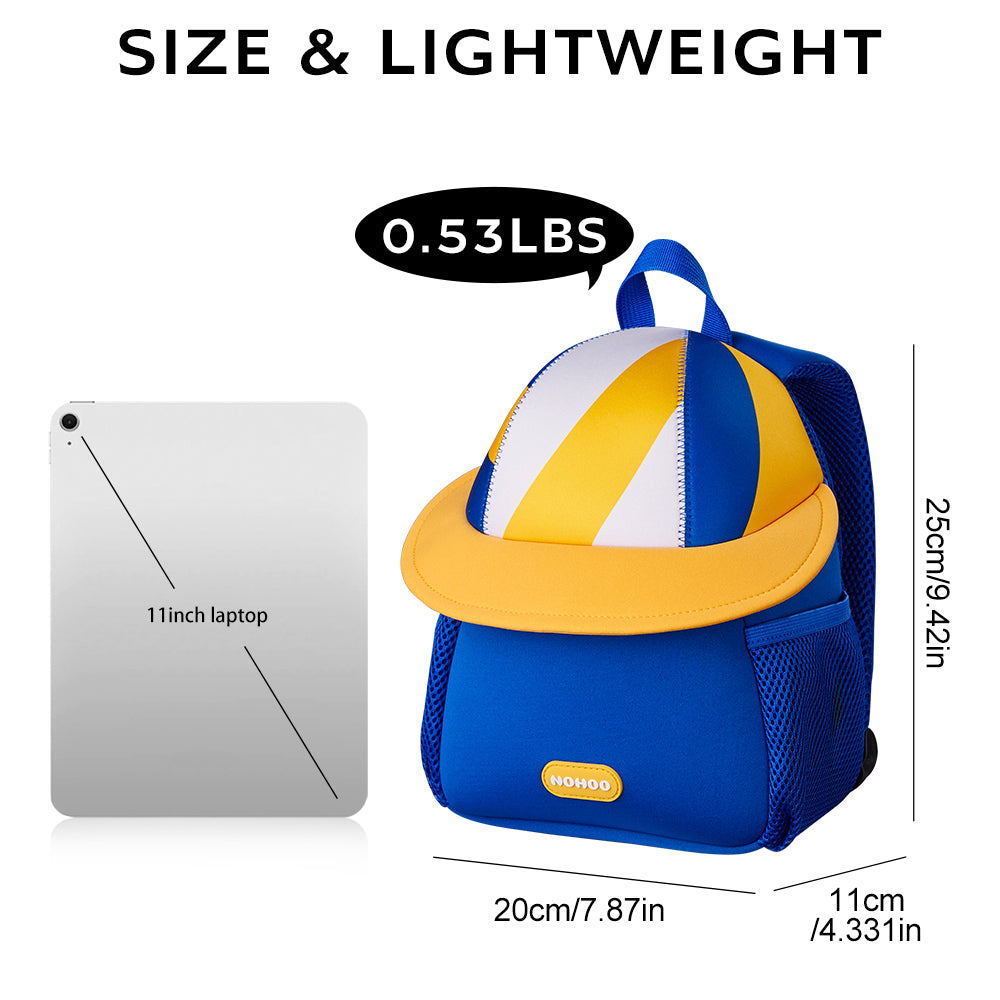 حقيبة مدرسية/حقيبة أنشطة للأطفال بتصميم كرة طائرة ثلاثية الأبعاد من Nohoo مقاس 10 بوصات - أزرق