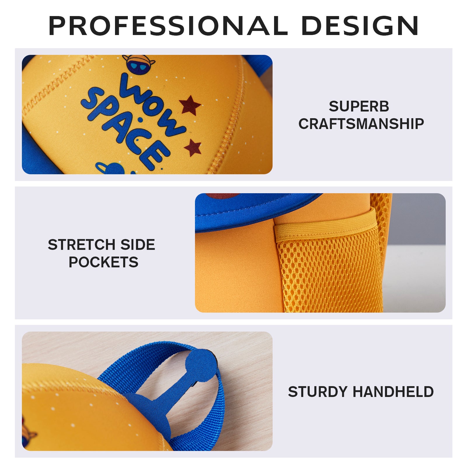 NOHOO 3D Cute UFO Kids School Bag/Activity Bag 10 inch - Yellow