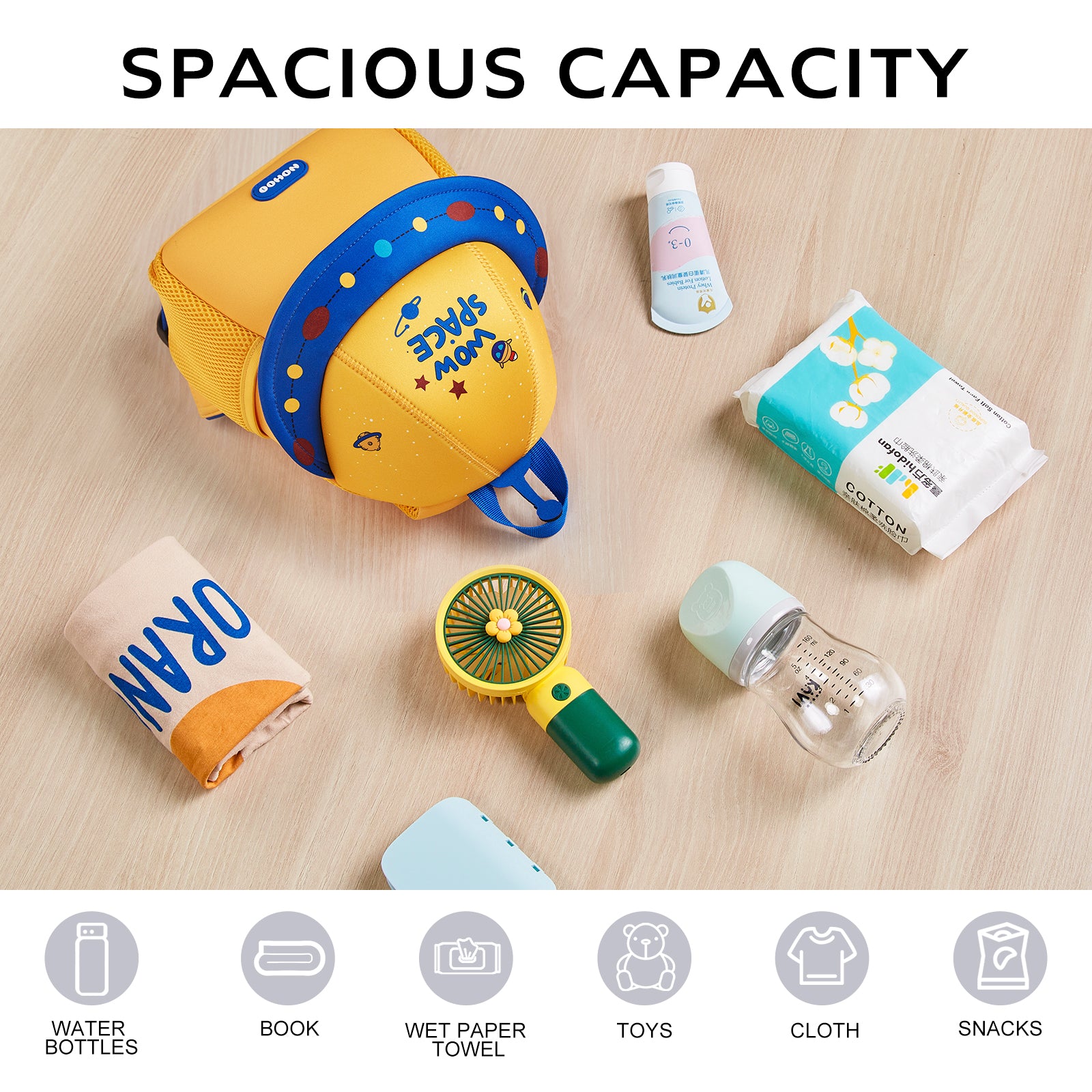 NOHOO 3D Cute UFO Kids School Bag/Activity Bag 10 inch - Yellow