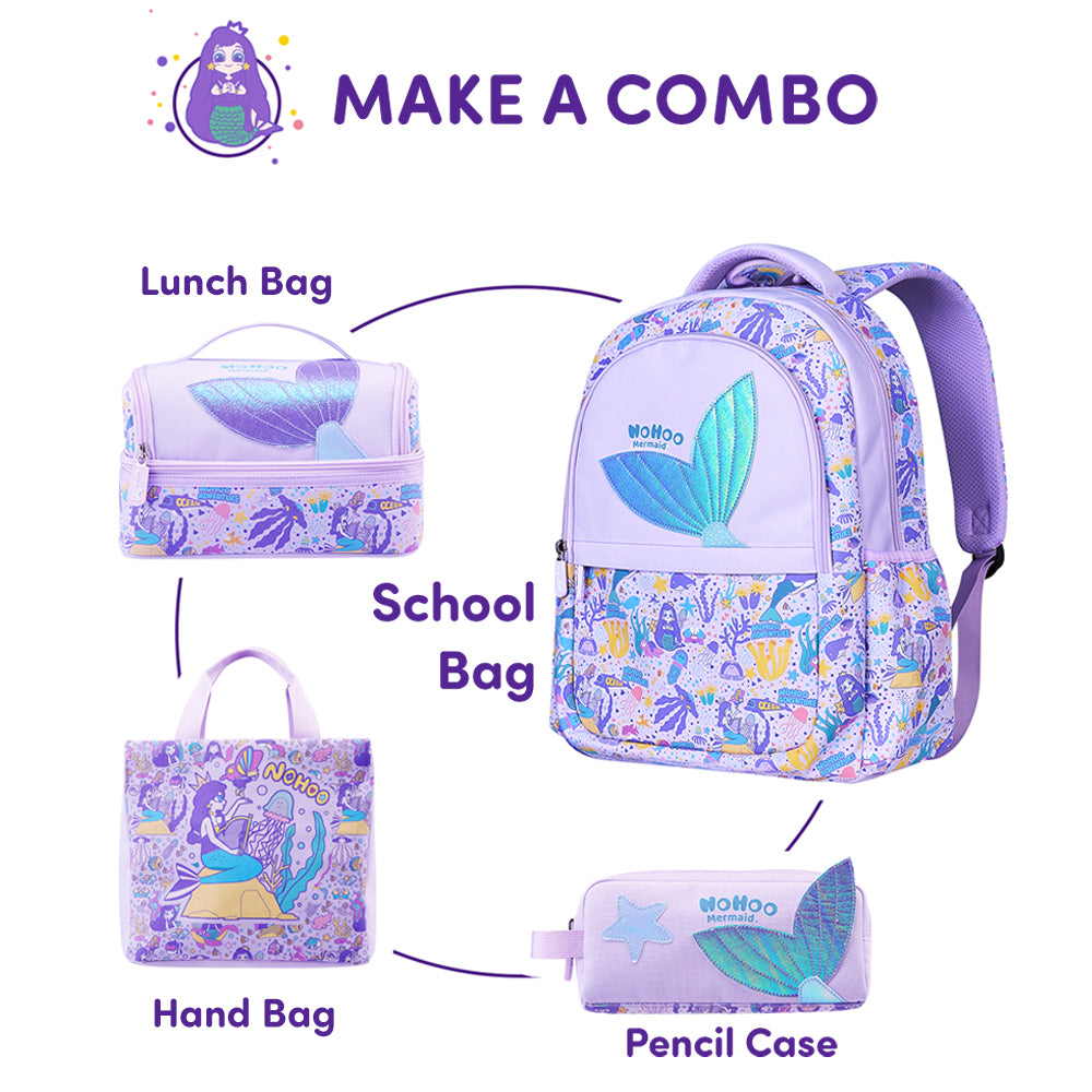 NOHOO Kids Insulated Lunch Bag Mermaid - Purple