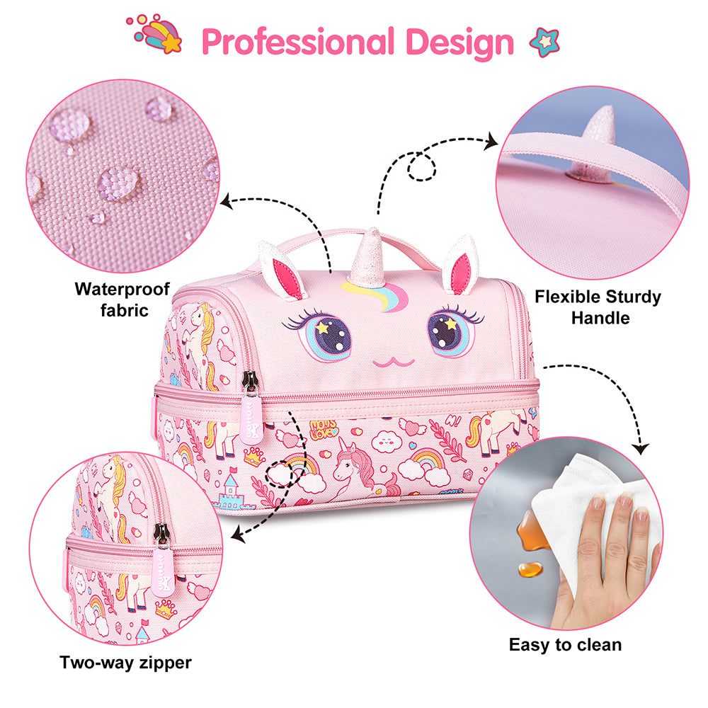 NOHOO Kids Insulated Lunch Bag Unicorn - Pink