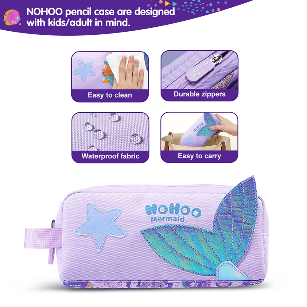NOHOO Kids Pencil Case/Color Bag Mermaid - Purple