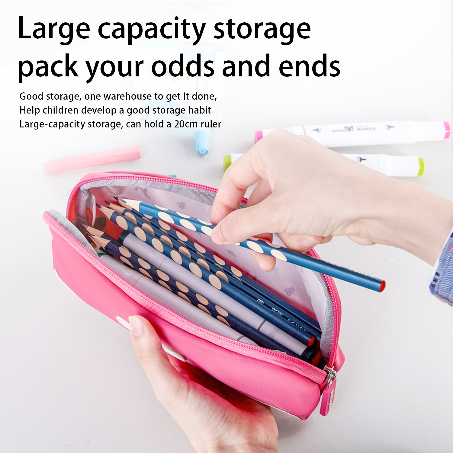 NOHOO Pencil Bag - Rose Red