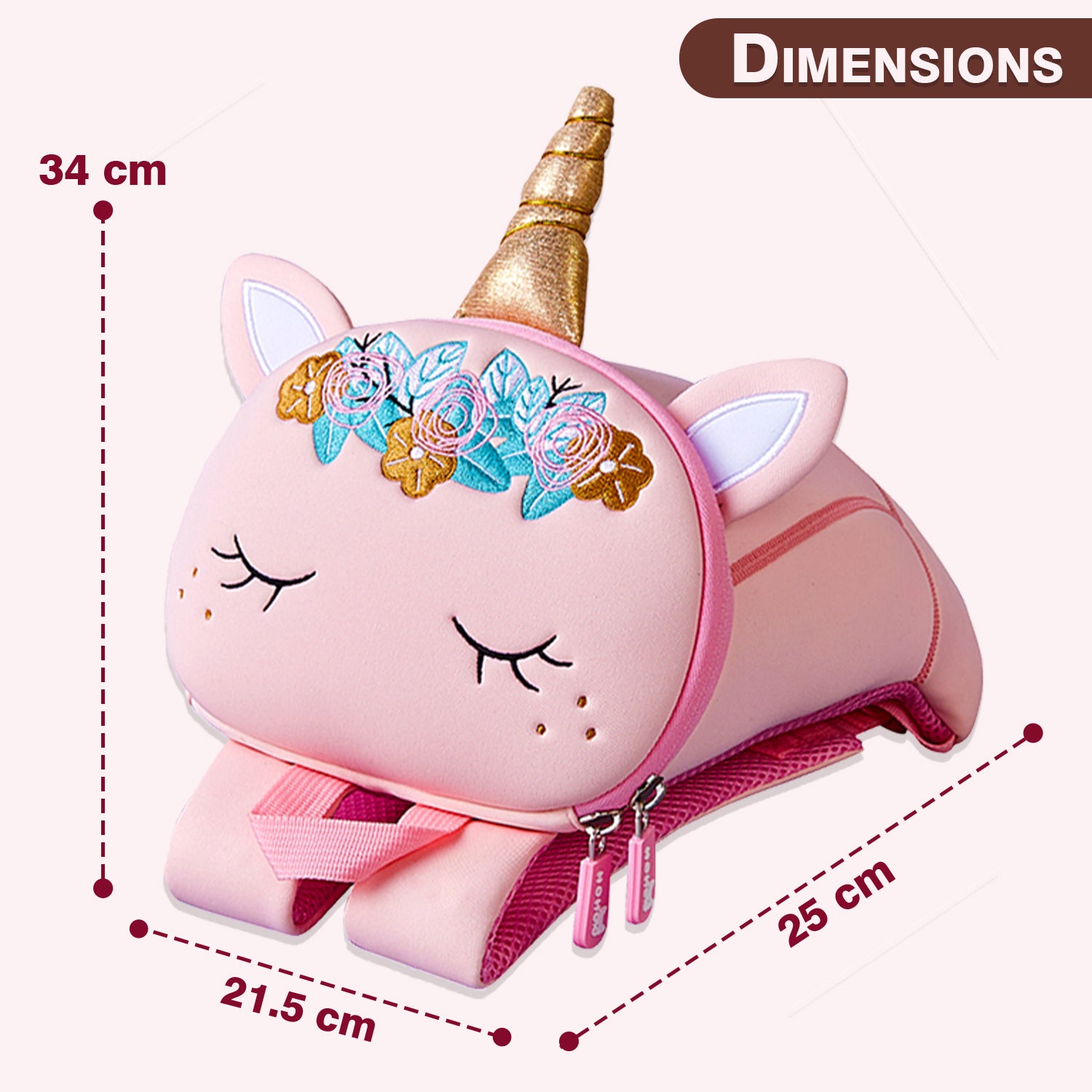 NOHOO Pre School 3D Bag Unicorn Pink (Large)