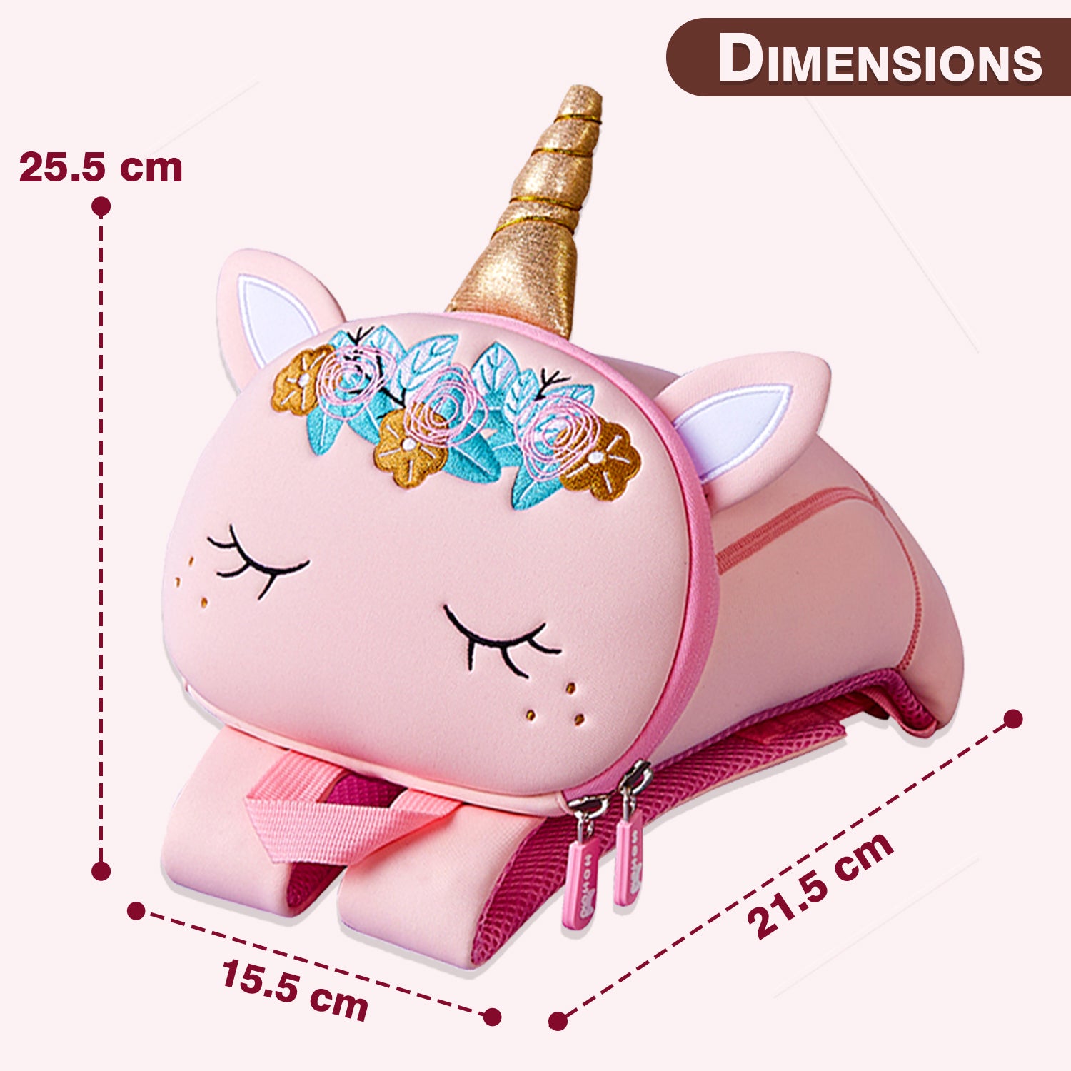 NOHOO Pre School 3D Bag Unicorn Pink (Medium)
