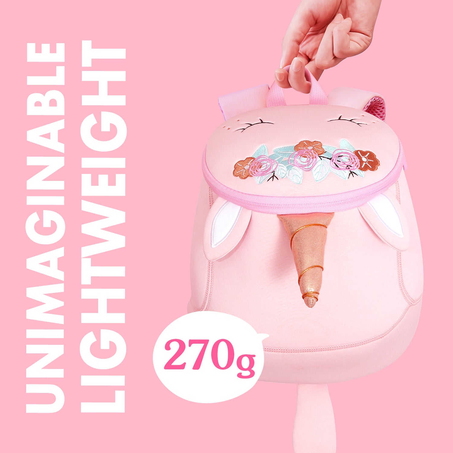 NOHOO Pre School 3D Bag Unicorn Pink (Medium)