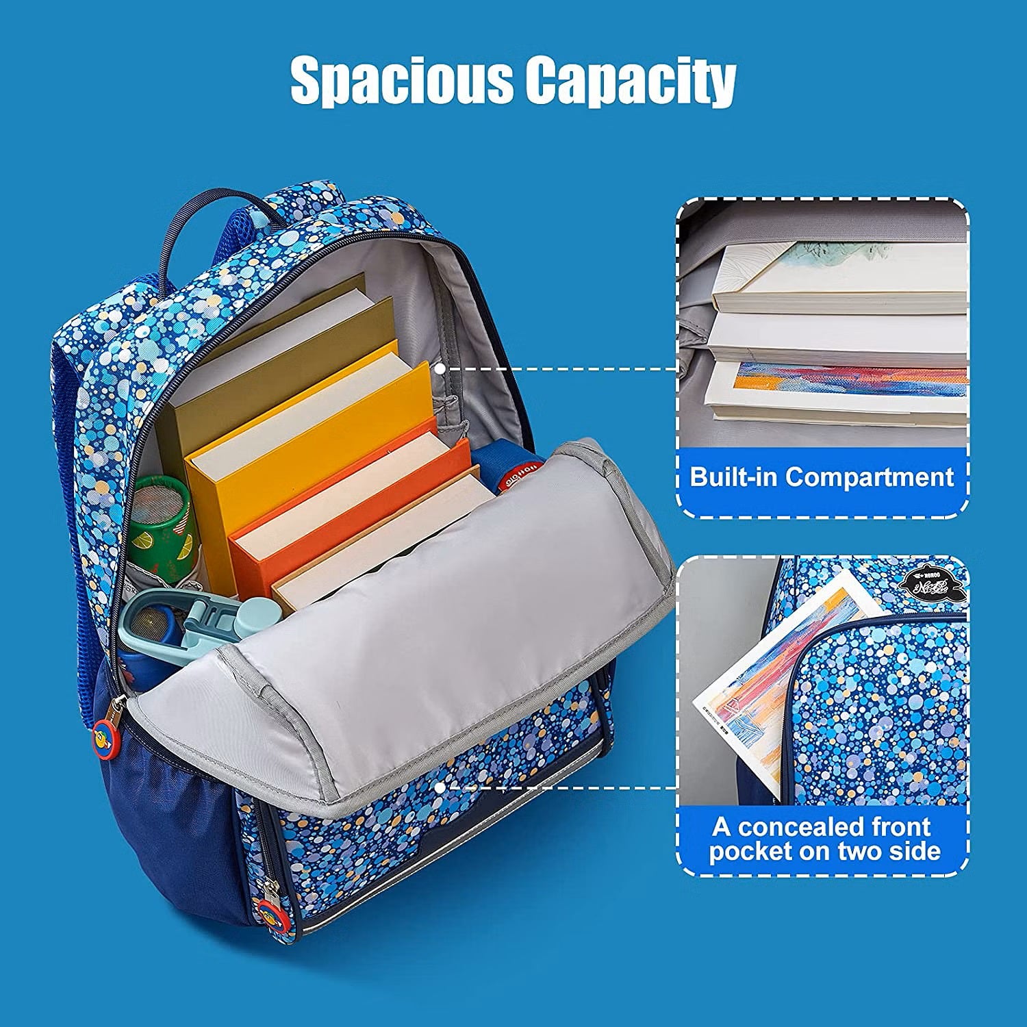 NOHOO School Bag - Retro Blue