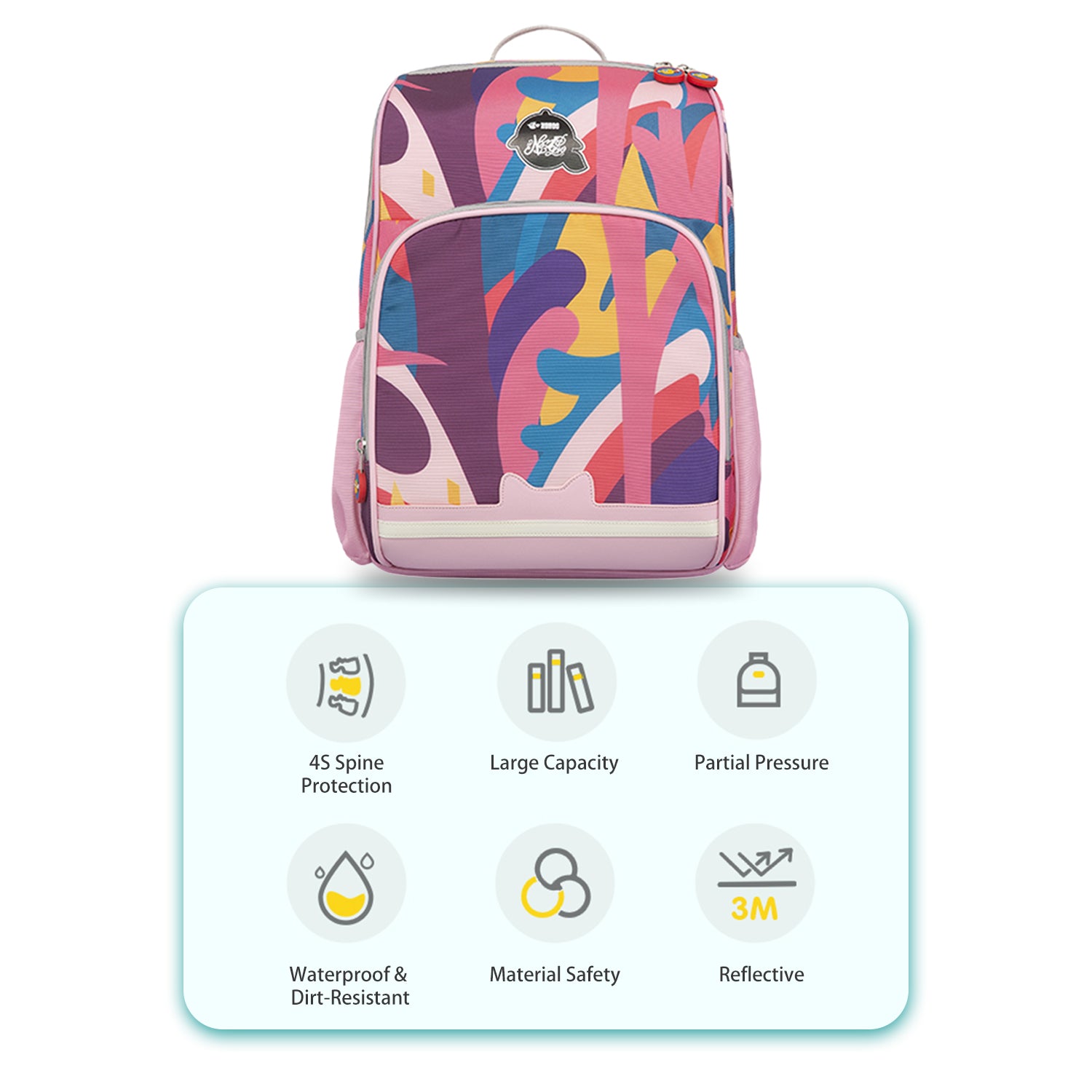 NOHOO School Bag - Symphony Pink