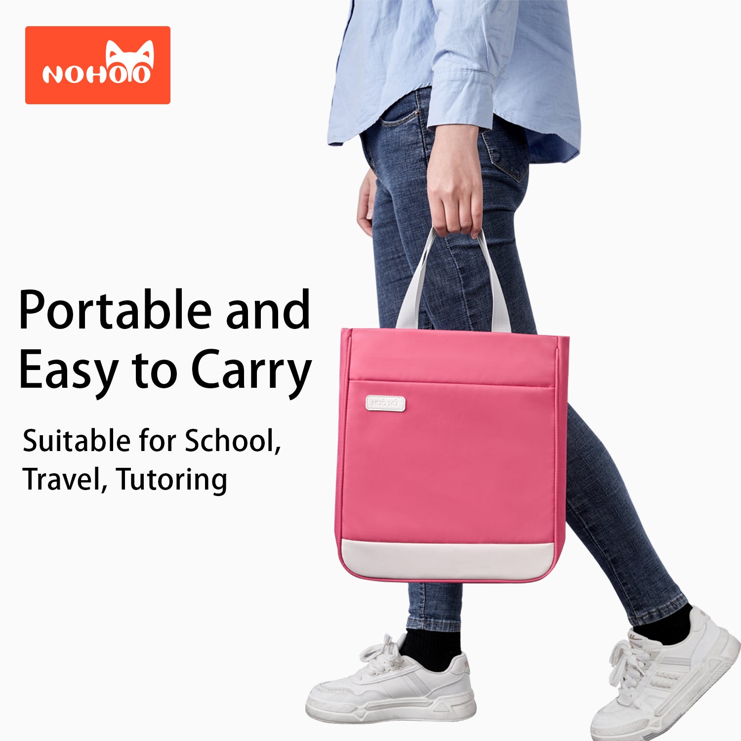 NOHOO School Hand Bag - Rose Red
