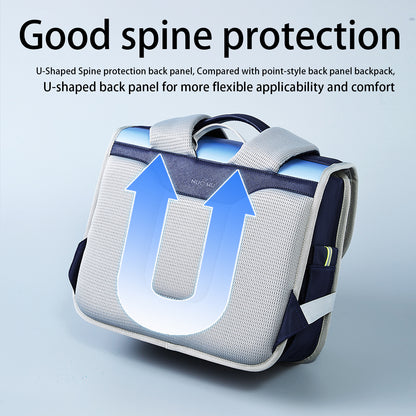 NOHOO Ergonomic Spine Protection Horizontal School Backpack for 0 - 5 Grade Primary Students - Blue