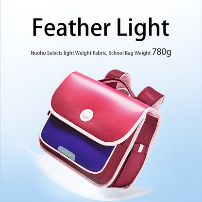 NOHOO Ergonomic Spine Protection Horizontal School Backpack for 0 - 5 Grade Primary Students - Baby Red