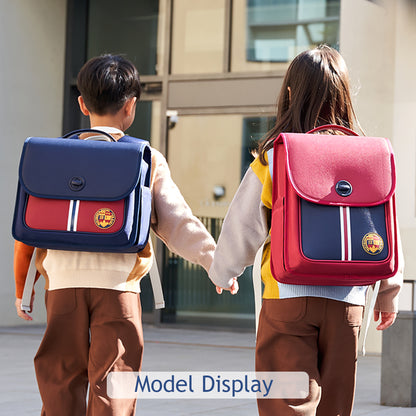 NOHOO Preppy Spine Protection School Backpack for 0 - 5 Grade Primary Students - Red
