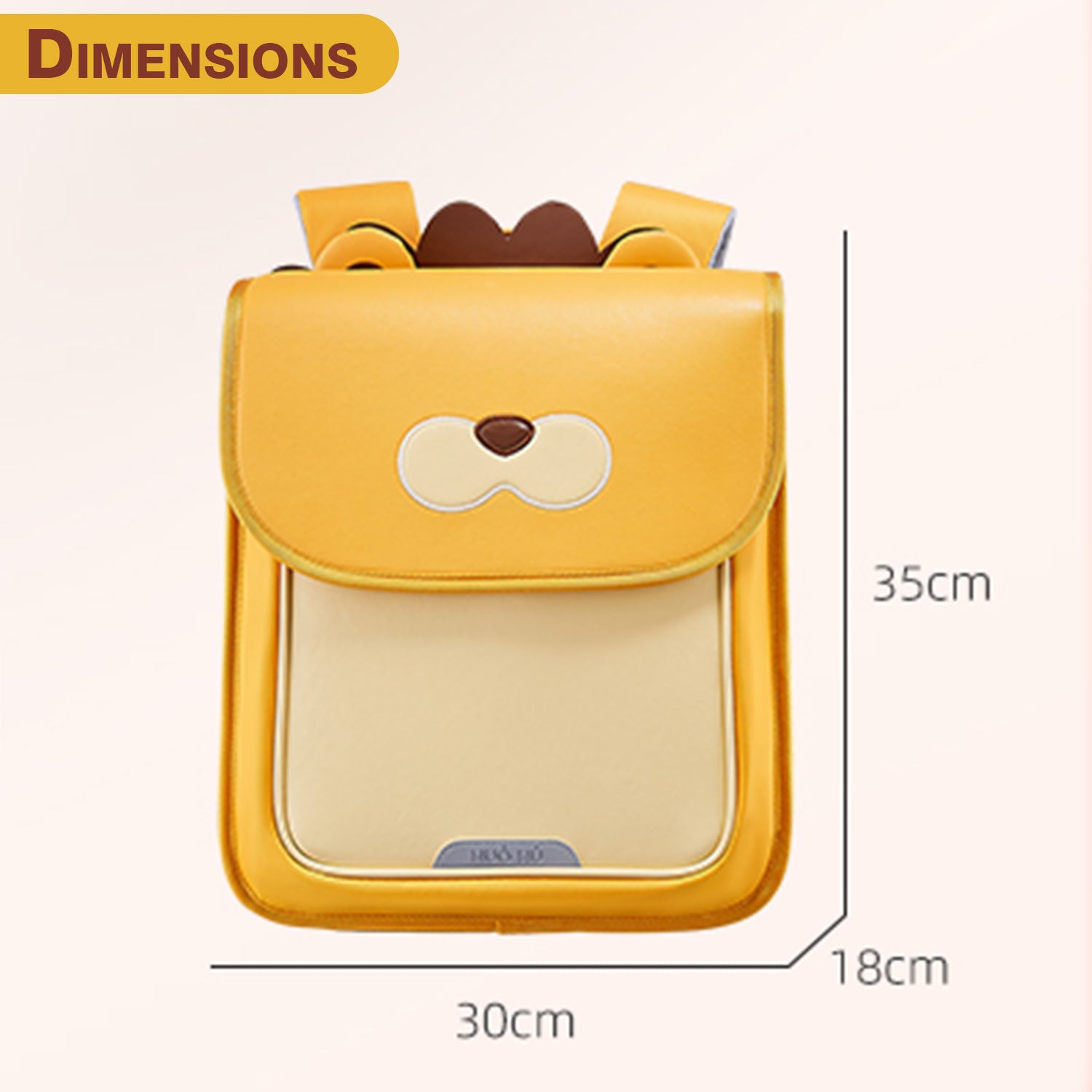 NOHOO Spine Protection School Backpack for 0 - 5 Grade Primary Students - Lion Yellow