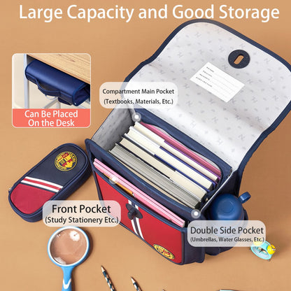 NOHOO Preppy Spine Protection School Backpack for 0 - 5 Grade Primary Students - Blue