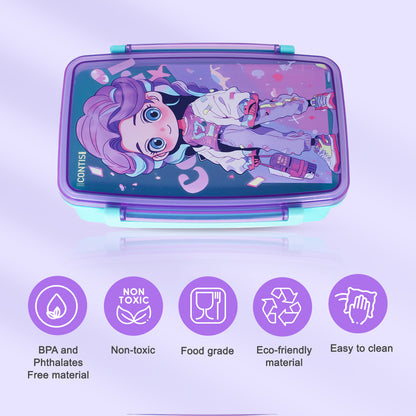 NOVA KIDS Bento Lunch Box with Spoon & Fork - Cite Girl Pink