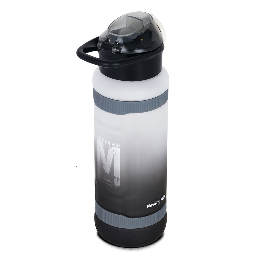 NOVA KIDS Water Bottle 1000ml with Straw- Black