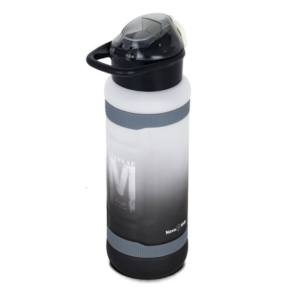 NOVA KIDS Water Bottle 1000ml with Straw- Black
