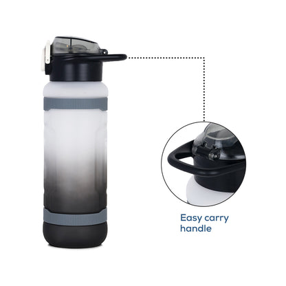 NOVA KIDS Water Bottle 1000ml with Straw- Black