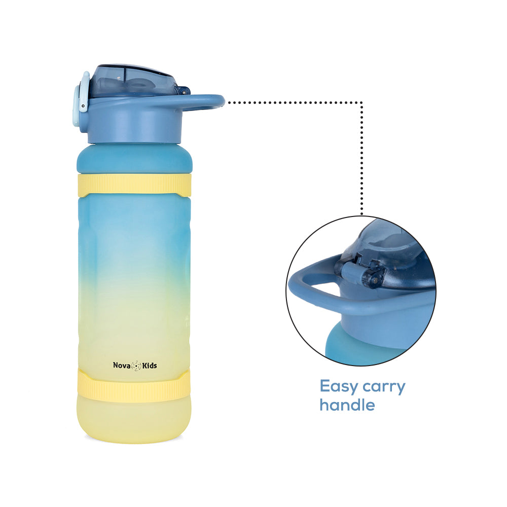 NOVA KIDS Water Bottle 1000ml with Straw- Blue