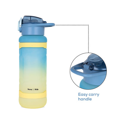 NOVA KIDS Water Bottle 1000ml with Straw- Blue