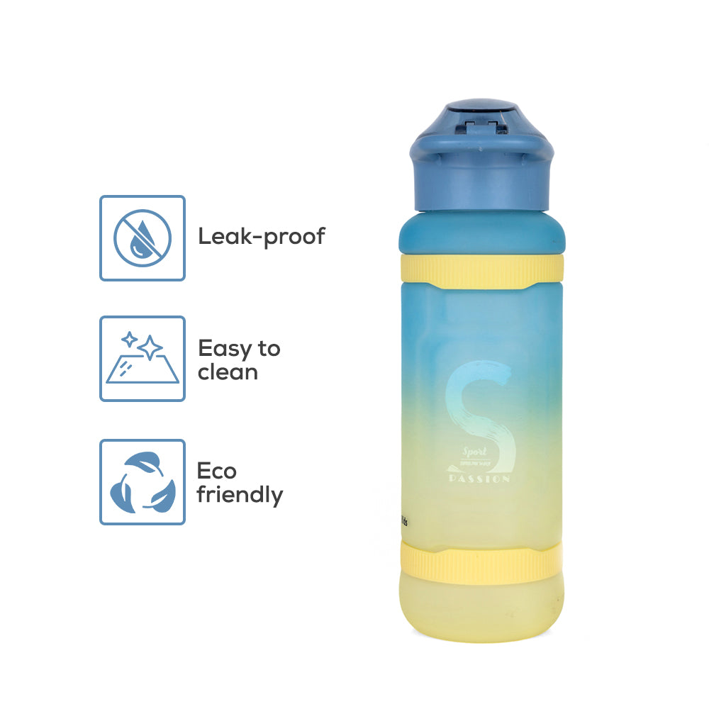 NOVA KIDS Water Bottle 1000ml with Straw- Blue
