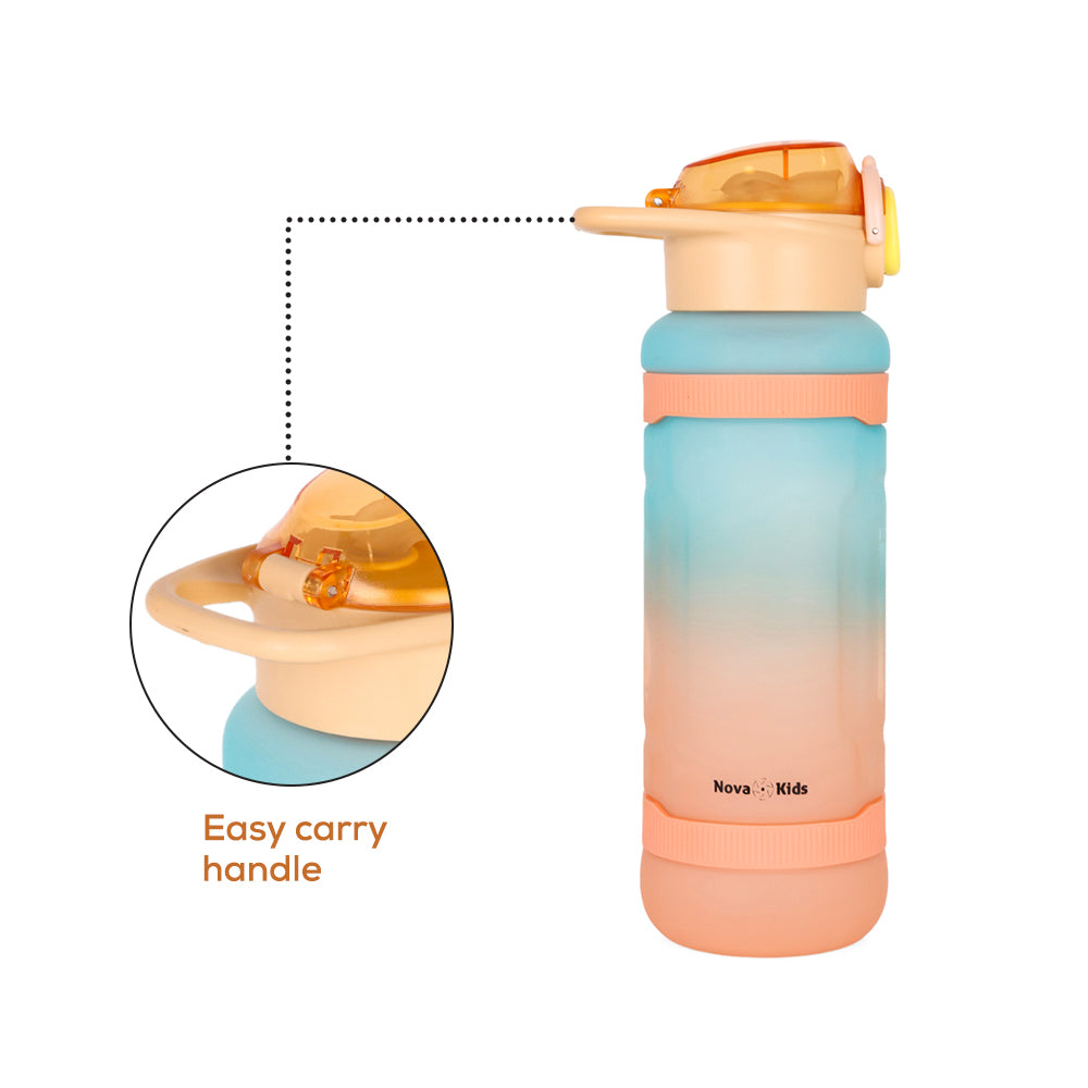 NOVA KIDS Water Bottle 1000ml with Straw- Orange