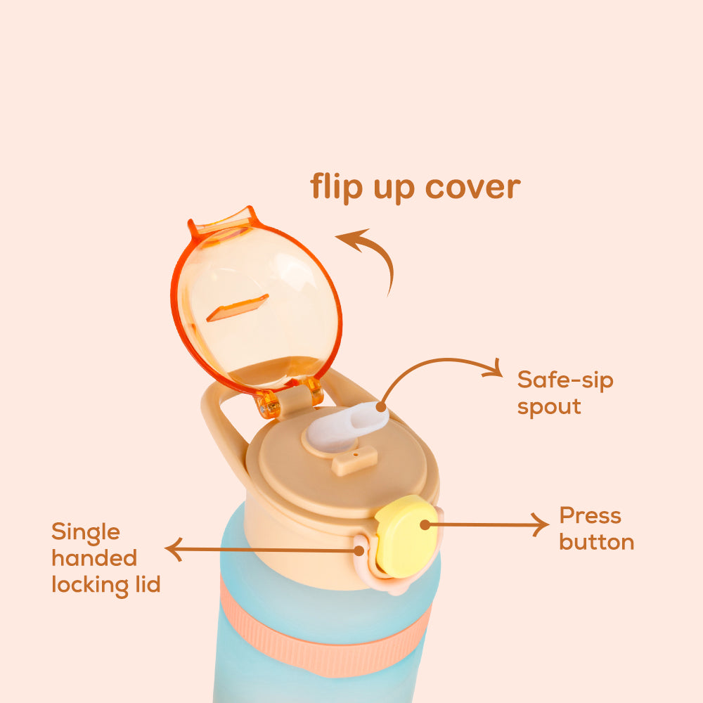 NOVA KIDS Water Bottle 1000ml with Straw- Orange